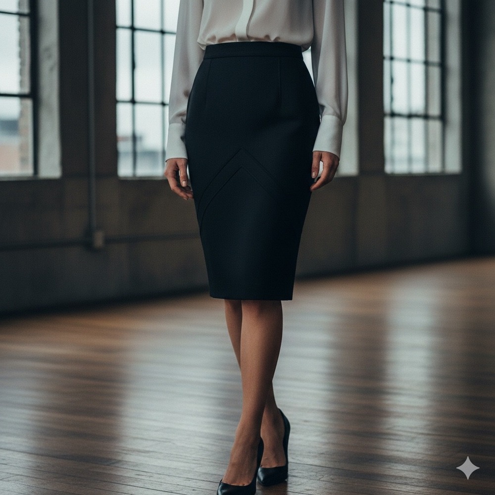 Express Black Pencil Skirt Knee Length 0 office‎ corporate classic minimalist